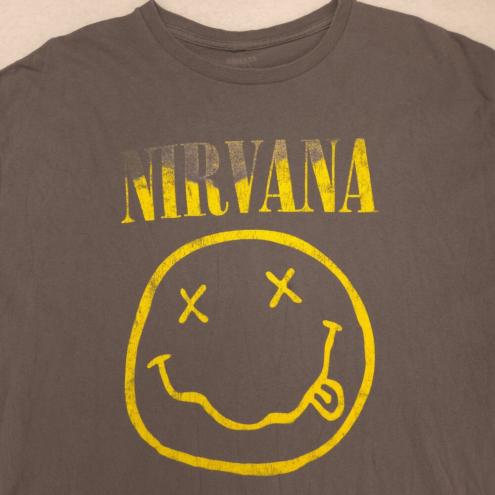 Nirvana Band Casual Crew Neck Graphic Shirt Adult Mens Size Extra Large XL Gray
